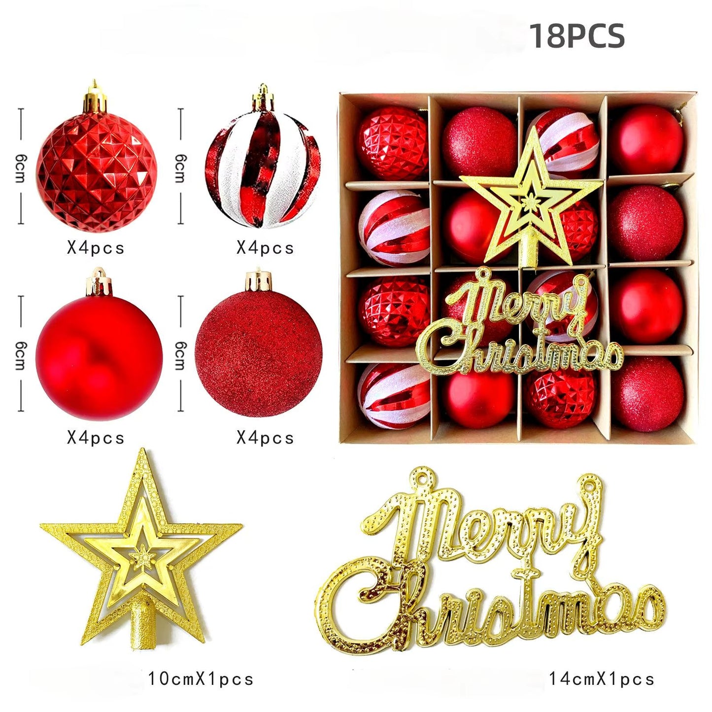 BOX NAVIDEÑO DECORATIVO PREMIUN - 44 PCS